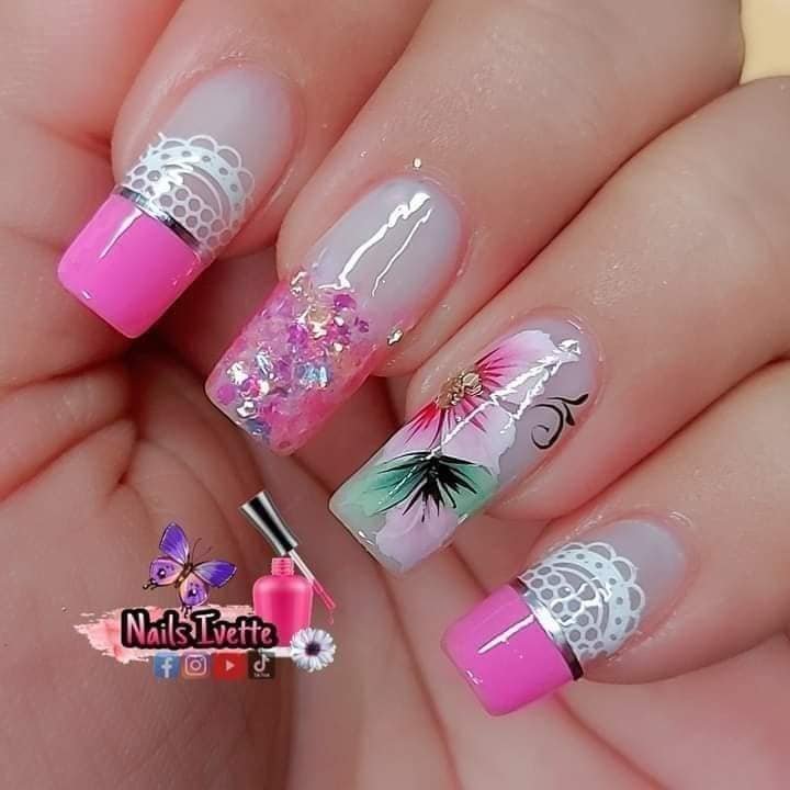 decoracion de uñas en polygel cortas