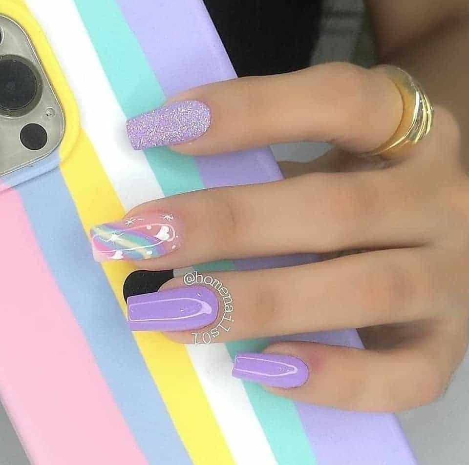 diseño de uñas en polygel largas